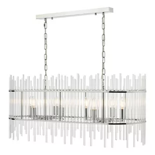 Lampa wisząca Finola 8 Light Bar Pendant Polished Chrome Glass - Lampy sufitowe - miniaturka - grafika 1