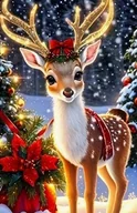 Klocki - Diamentowa mozaika - Renifer z kokardą Norimpex - miniaturka - grafika 1