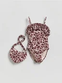 Stroje kąpielowe dla dziewczynek - Reserved - Strój kąpielowy z torebką - brązowy - miniaturka - grafika 1