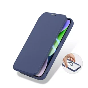 Etui Dux Ducis Skin X Pro do Apple iPhone 15 Plus magnetyczny pokrowiec MagSafe z klapką - niebieski - Etui i futerały do telefonów - miniaturka - grafika 5