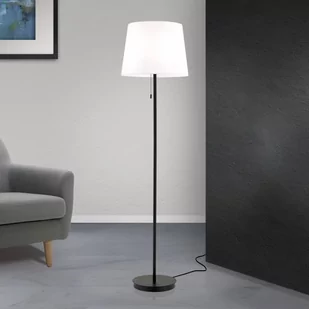 Tekstylna lampa stojąca Ludwig, czarna matowa - Lampy stojące - miniaturka - grafika 1