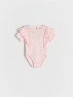 Body dla niemowląt - Reserved - Bawełniane body z falbanami - pastelowy róż - miniaturka - grafika 1