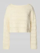 Swetry damskie - Sweter z dzianiny z ażurowym wzorem model ‘CLAES’ - miniaturka - grafika 1