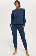 Piżamy damskie - Komplet damski na długi rękaw i długie nogawki Panama, Kolor granatowy jeans, Rozmiar 2XL, Italian Fashion - Primodo.com - miniaturka - grafika 1