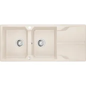 Zlewozmywaki - Deante Andante Zlewozmywak granitowy 2-komorowy z ociekaczem - beż ZQN 5213 - miniaturka - grafika 1