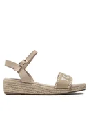 Buty dla dziewczynek - Tommy Hilfiger Espadryle Rope Wedge Sandal T3A7-33287-0890 S Beżowy - miniaturka - grafika 1