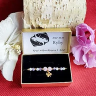 Bransoletki - RYBY Bransoletka Znak Zodiaku Koniczynka Kamienie Naturalne/GiovanniDivine - miniaturka - grafika 1