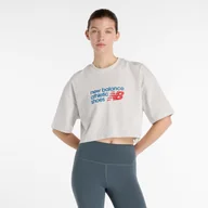 Koszulki i topy damskie - Koszulka damska New Balance WT51908AHH szara - miniaturka - grafika 1
