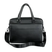 Torby męskie - Skórzana torba męska na laptopa i dokumenty Solier SL43 Volden czarna na ramię - miniaturka - grafika 1