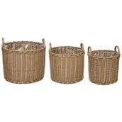 Donice - Zestaw 3 doniczek PENDULA Technorattan 33/37/45 cm Naturalny - miniaturka - grafika 1
