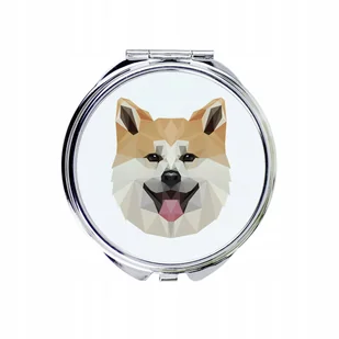 Akita Inu Lusterko kieszonkowe Pies geometryczny - Lusterka do makijażu - miniaturka - grafika 1