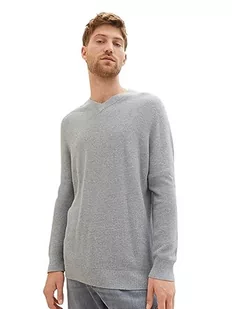 TOM TAILOR sweter męski, 12035 – szary Heather Melange, L - Swetry męskie - miniaturka - grafika 1