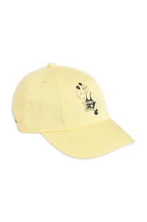 Czapki dla dzieci - Mini Rodini czapka z daszkiem bawełniana dziecięca kolor żółty z nadrukiem - grafika 1