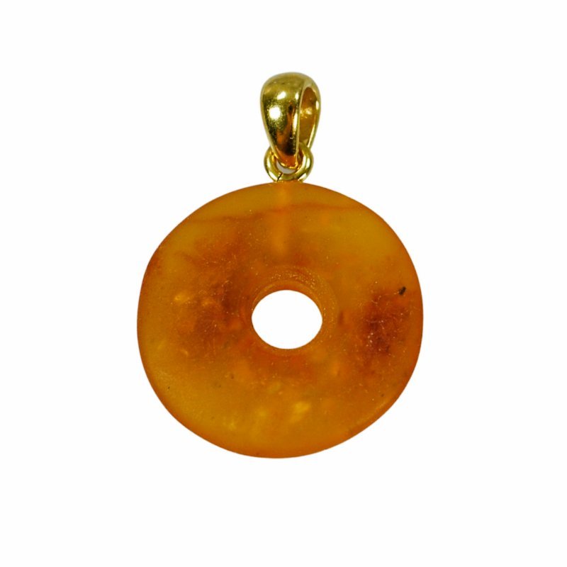 Wisior z miodowego bursztynu