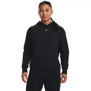 Damska bluza dresowa nierozpinana z kapturem Under Armour UA Rival Fleece Hoodie - czarna - UNDER ARMOUR - Bluzy sportowe damskie - miniaturka - grafika 1