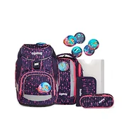 Plecaki - ergobag Prime School Backpack Set plecak dla dzieci unisex, Bäruda czworokątny - liliowy, Einheitsgröße, Zestaw z tornistrem - miniaturka - grafika 1