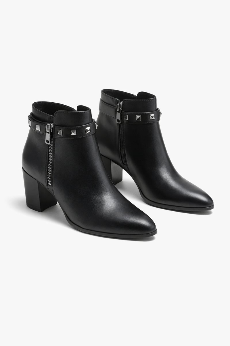 TED BAKER BOTKI CZARNE NA OBCASIE KLASYCZNE Z ZAMKIEM SKÓRZANE 38 14CA