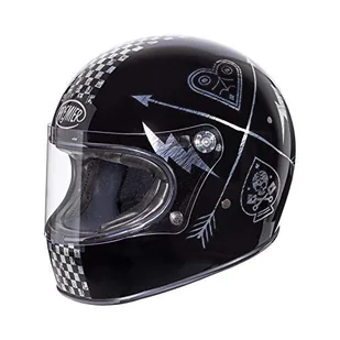 PREMIER HELM TROPHY NX SILVER CHROMED, CZARNY Węgiel/biały, XS - Kaski motocyklowe - miniaturka - grafika 1