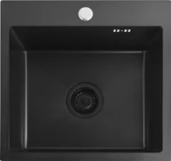 Zlewozmywaki - REA Zlewozmywak stalowy Leo 40 Czarny - miniaturka - grafika 1