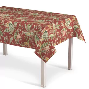 Dekoria Obrus prostokątny wzory roślinne i kwiatowe na czerwono-ceglanym tle 130 × 130 cm Gardenia - Obrusy i serwetki - miniaturka - grafika 1