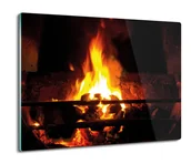 Deski do krojenia - splashback z grafiką Ogień kominek węgiel 60x52, ArtprintCave - miniaturka - grafika 1