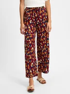 Spodnie damskie - Vila Spodnie - VILusi Lura Kobiety czerwony|wielokolorowy wzorzysty, 34 - miniaturka - grafika 1