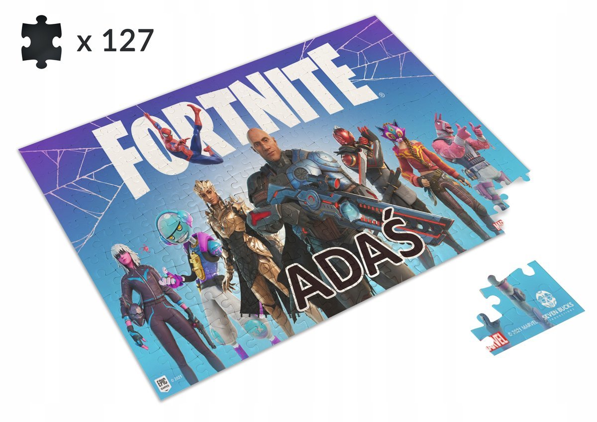 PUZZLE Fortnite GRA + IMIĘ DZIECKA w prezencie 120 EL.
