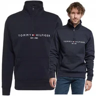 Bluzy męskie - TOMMY HILFIGER bluza meska bez kaptura bluza meska granat na suwak EST TOMMY HILFIGER bluza meska bez kaptura bluza meska granat na suwak EST r.M - miniaturka - grafika 1