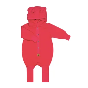 Kombinezon Dziecięcy Uszaty Koralowy Zzz for Kids by Zezuzulla rozmiar 74 - Kombinezony dla dzieci - miniaturka - grafika 1