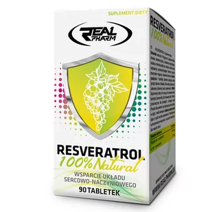 Real Pharm Resveratrol 100% Natural 90tabs - Witaminy i minerały dla sportowców - miniaturka - grafika 1