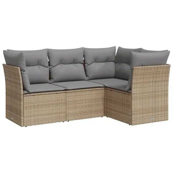 Zestaw mebli ogrodowych modułowych beżowy rattan PE 62 x 62 x 69 cm