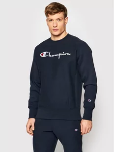 Champion Bluza Embroidered Script Logo Reverse Weave 216539 Granatowy Regular Fit - Bluzy sportowe męskie - miniaturka - grafika 1