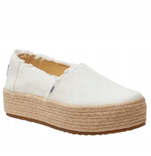 TOMS ESPADRYLE DAMSKIE BIAŁE NA PLATFORMIE Z OBSZYCIEM 38 JŁA