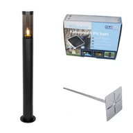 Lampy ogrodowe - QAZQA Nowoczesna czarna lampa zewnętrzna na słupie 80 cm IP44 - Rox - miniaturka - grafika 1