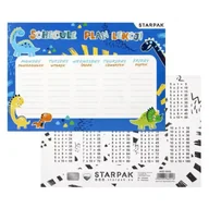 Szkolne artykuły papiernicze - Plan lekcji z tabliczką mnożenia Dino (25szt) - STARPAK - miniaturka - grafika 1