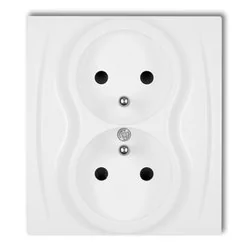 Karlik elektrotechnik LOGO Gniazdo podwójne z/u biały LGP-2z LGP-2zp - Gniazdka elektryczne - miniaturka - grafika 1