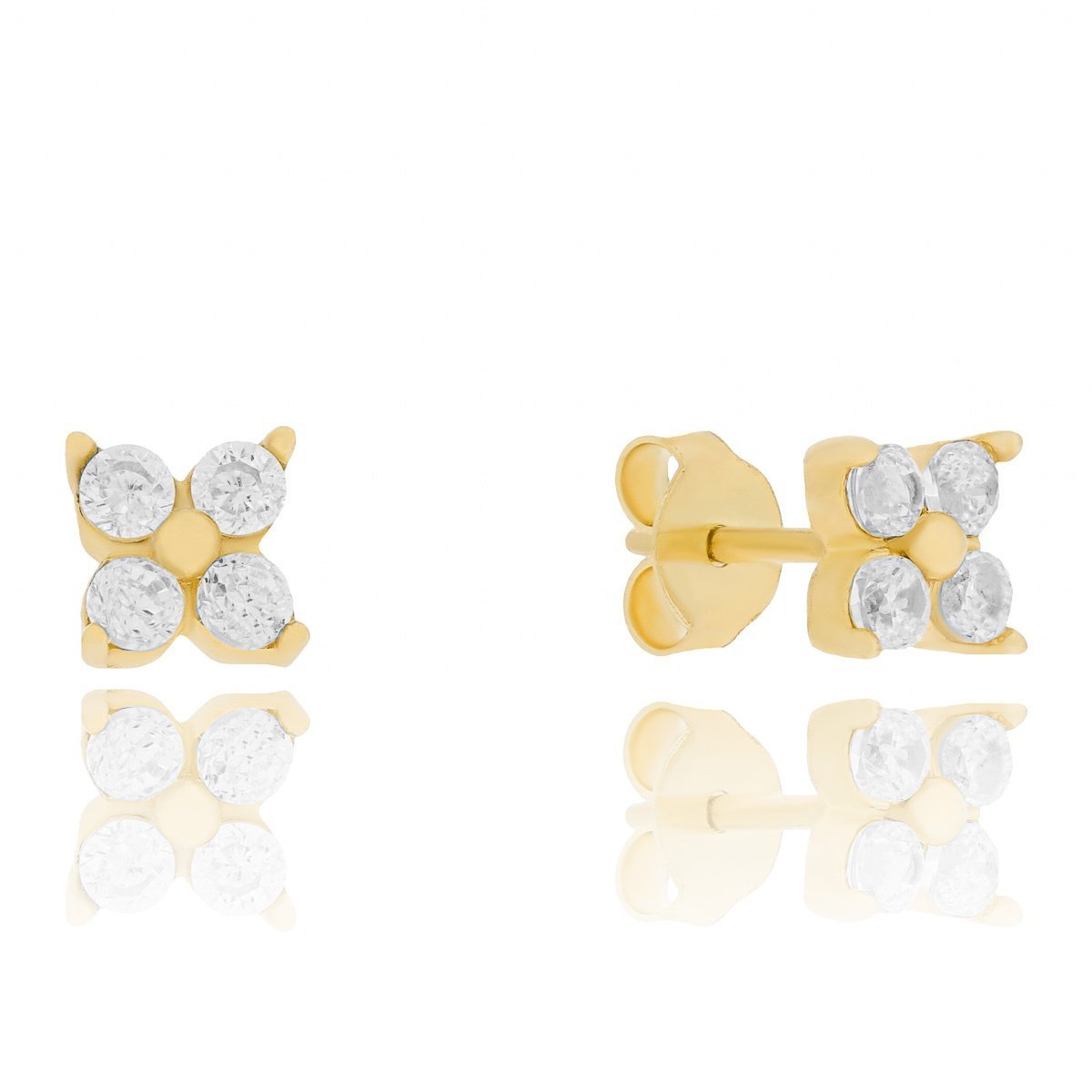 Złote kolczyki z cyrkoniami na sztyfcie pr. 333