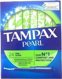 Tampony Tampax Pearl Super 24 szt (4015400804376) - Tampony - miniaturka - grafika 1