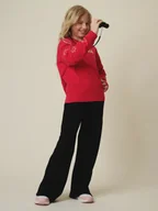 Bluzki dla dziewczynek - 4F Longsleeve loose z nadrukiem dziewczęcy - różowy 158/164 (12-14 lat) - miniaturka - grafika 1