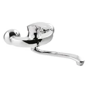 Baterie kuchenne - Invena Nea Jednouchwytowa bateria kuchenna ścienna z obrotową wylewką, chrom BC-83-001-W - miniaturka - grafika 1