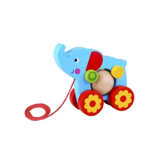 TOOKY TOY Tooky Toy SŁOŃ Z KULKĄ DO CIĄGNIĘCIA TKE006 46073 - Zabawki interaktywne dla dzieci - miniaturka - grafika 3