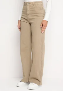 Ciemnobeżowe Jeansy Szerokie Murisana - Spodnie damskie - miniaturka - grafika 1