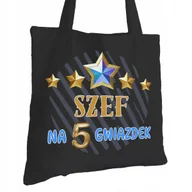 Torby i wózki na zakupy - Torba Bawełniana dla Szefa Czarna Na Prezent Ekologiczna Trwały Nadruk - miniaturka - grafika 1