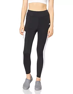 Starter Black Label Damskie legginsy sportowe z wysokim stanem, czarne/białe, L - Legginsy - miniaturka - grafika 1