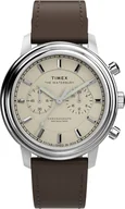 Zegarki męskie - Zegarek Timex TW2Y23500 Waterbury Metropolitan Chronograph 41mm Leather Strap - miniaturka - grafika 1