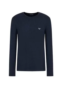 Emporio Armani Męski T-shirt z ciepłej wiskozy, morski, L - Koszulki męskie - miniaturka - grafika 1