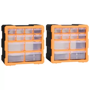vidaXL vidaXL Organizery z 12 szufladkami 2 szt 26,5x16x26 cm 147581 147581 - Skrzynki i torby narzędziowe - miniaturka - grafika 1