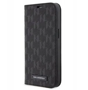 Karl Lagerfeld Pu Saffiano Monogram Book Case For Iphone 13 Pro Czarne - Etui i futerały do telefonów - miniaturka - grafika 1