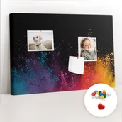 Tablice i flipcharty - Szkolna Tablica korkowa 60x40 cm, Kolorowe Pinezki, wzór Eksplozja kolorów - miniaturka - grafika 1