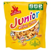 Krakersy - Lajkonik Junior Krakersy solone Wesołe Literki 120 g - miniaturka - grafika 1